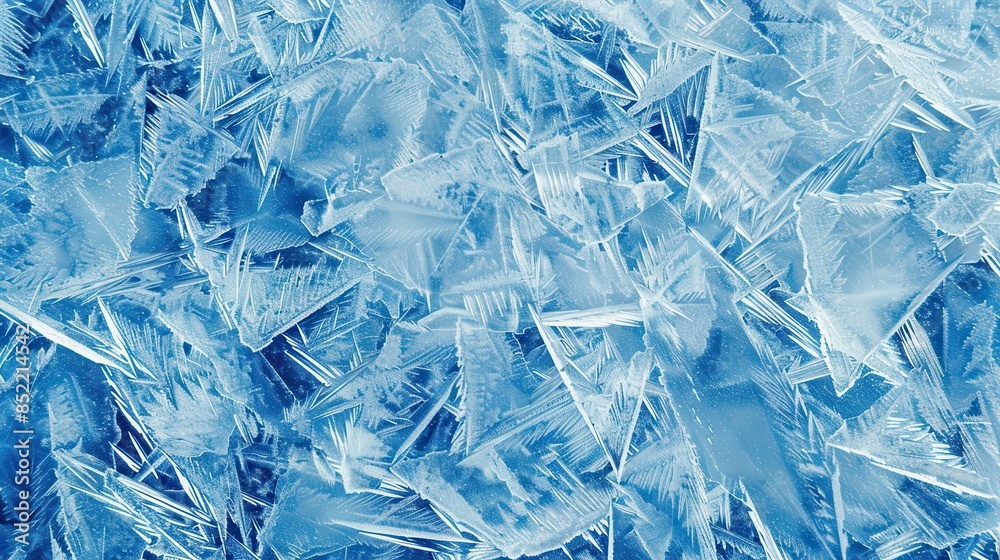 frosty ice texture with cracks and ridges on blue background winter surface pattern closeup frosty ice texture with cracks and ridges on blue background winter surface pattern closeup