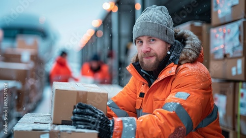 Transport workers carefully loading packages onto airplanes, supporting timely deliveries worldwide. 