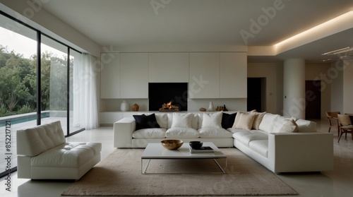 a minimalist modern living room reflecting the innovative © Halloway