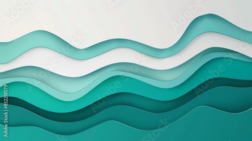 Abstract Waves of Turquoise and White, Generative AI
