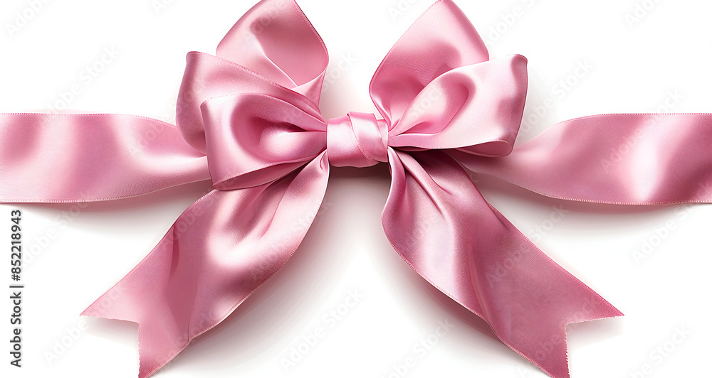 pink ribbon with bow on white background pink ribbon with bow on white background