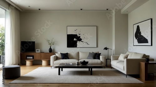a minimalist modern living room with the refined minimalism © Halloway