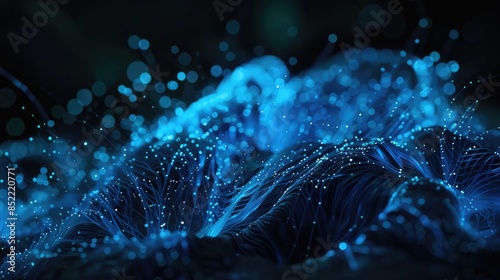 Bioluminescent optical fiber in darkness