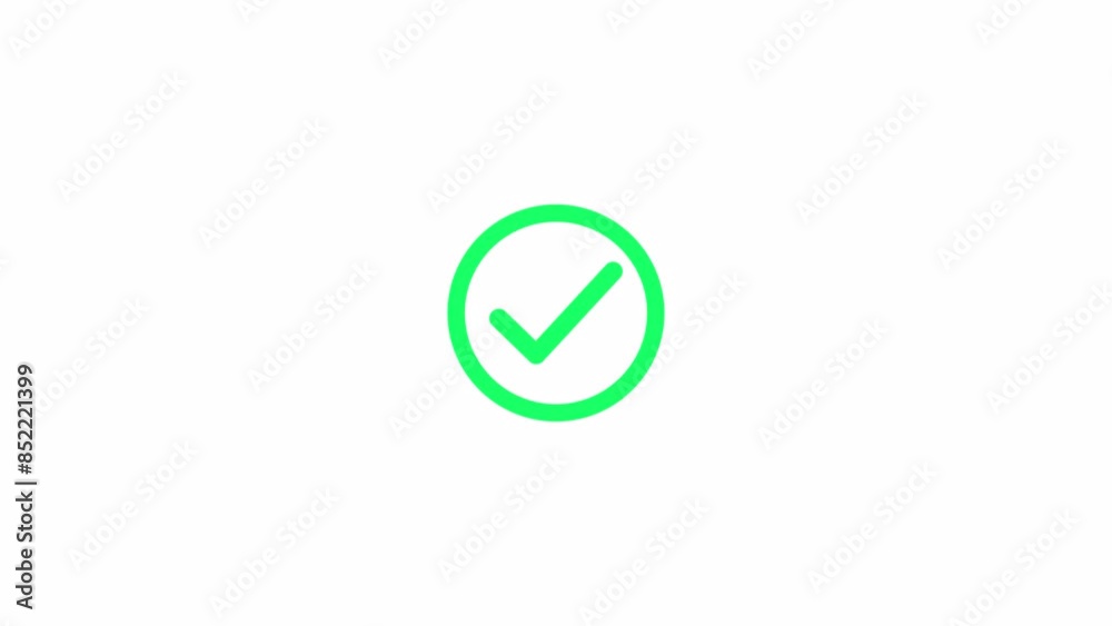 Accepted and approved mark animation, Check mark and wrong mark animation on a transparent background video with alpha channel