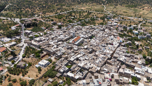 Medieval village of Mesta is one of the main mastihochoria villages, Chios island, Greece photo