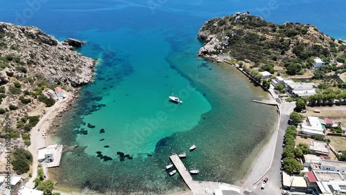 Volcano beach Mavra Volia on Chios island, Greece