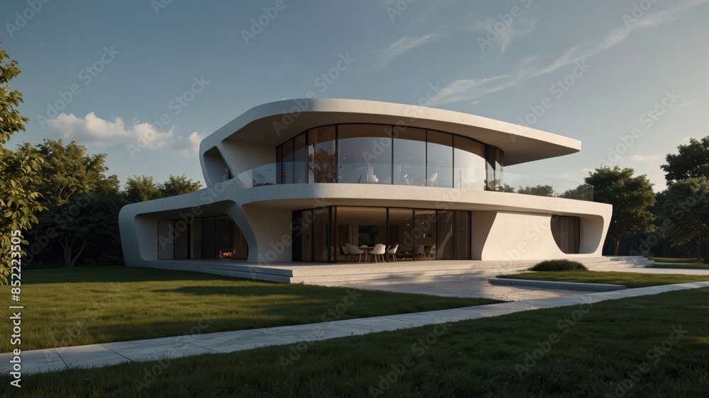 Obraz premium a minimalist modern house exterior with the elegance and sophistication