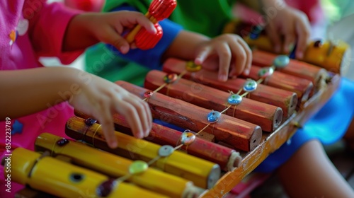 little childer playing toy musical