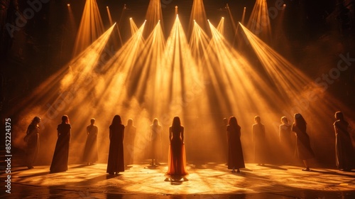 The beams from the spotlights are actors on this stage