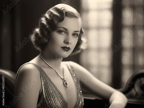 Vintage photo style 1920s movie actress Hollywood 
