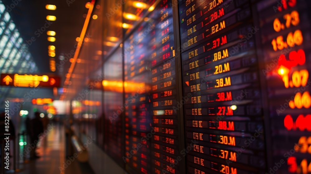 Financial Data Displayed on Digital Screens Financial Data Displayed on Digital Screens