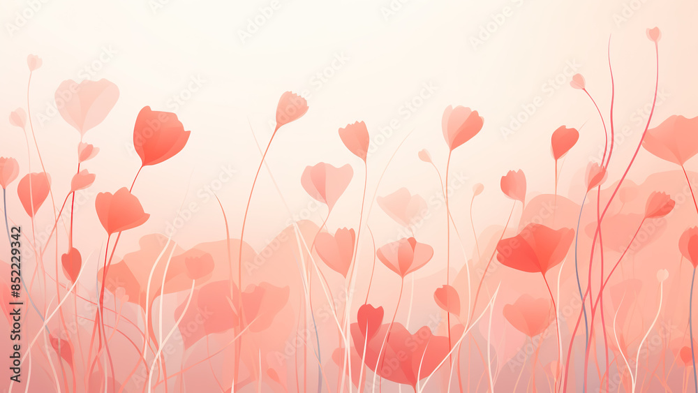 Light Coral Fanworts Flowers - Plants, Vector, Light Pink Red, Graphic, Light Colors, Cartoon Art, Abstract, Boho, Chic, Minimalist, Simple Art Light Coral Fanworts Flowers - Plants, Vector, Light Pink Red, Graphic, Light Colors, Cartoon Art, Abstract, Boho, Chic, Minimalist, Simple Art