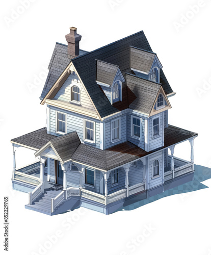 Traditional Cape Cod house with a steep roof and dormer windows, isolated on a transparent background,isolated on transparent png background