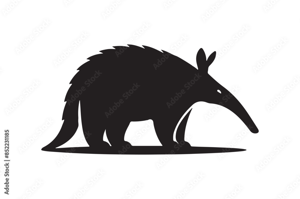 Obraz premium Minimalist Vector Silhouette of an Aardvark