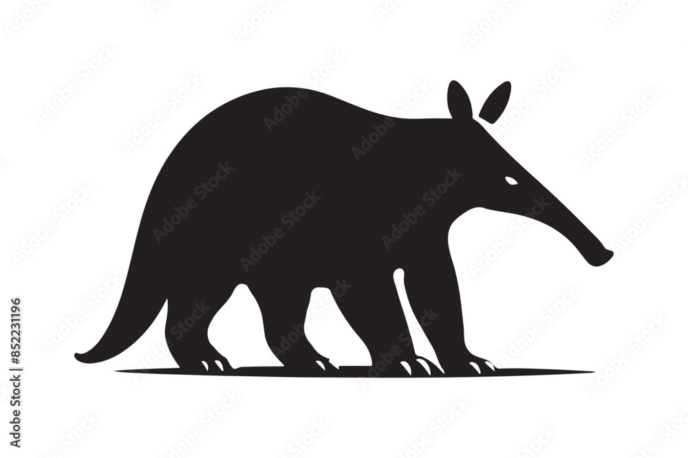 Obraz premium Minimalist Vector Silhouette of an Aardvark