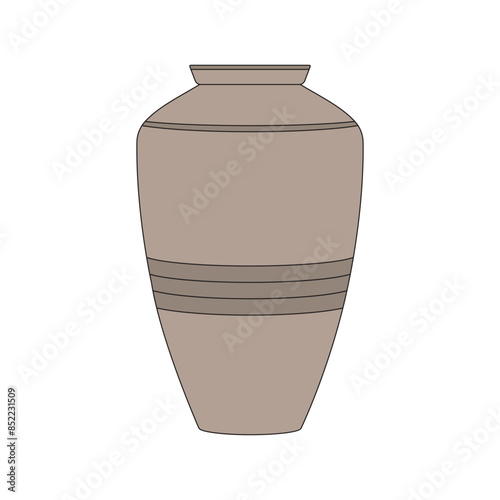 kids drawing cartoon Vector illustration ancient pot icon Isolated on White
