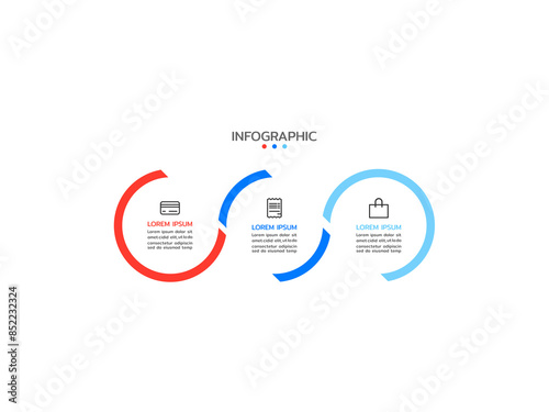 Vector Infographic design template with icons and 3 options or steps. Can be used for process diagram, presentations, workflow layout, banner, flow chart, info graph.