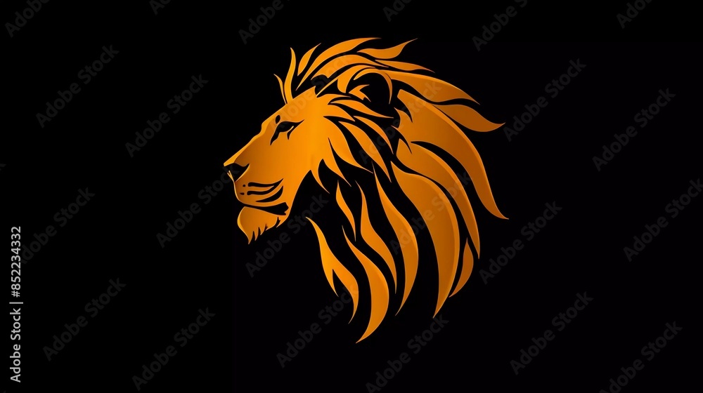Lion logo illustration on black background which is very beautiful and amazing Lion logo illustration on black background which is very beautiful and amazing