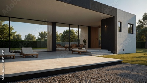 a minimalist modern house exterior