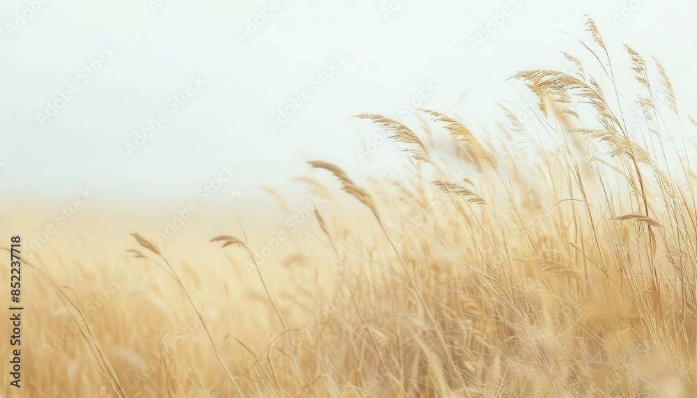 © furyon - serene landscape with soft wheat grasses swaying gently calming beige minimalist background nature photography © furyon - serene landscape with soft wheat grasses swaying gently calming beige minimalist background nature photography