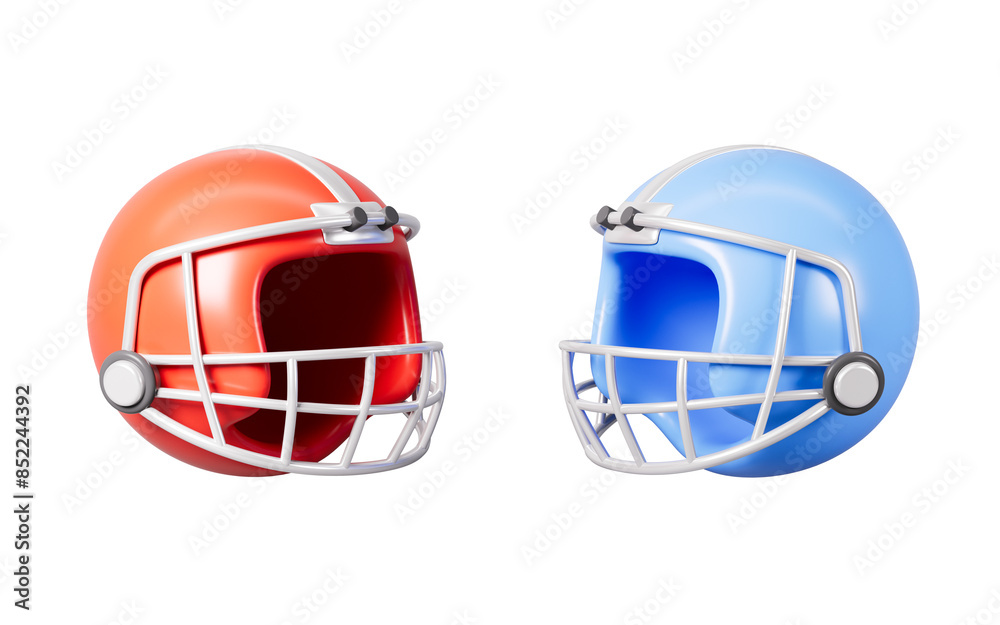 Fototapeta premium Cartoon protective helmet, 3d rendering.