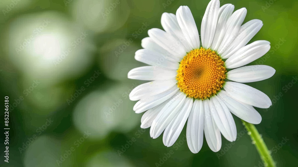 Obraz premium Close up photo of white daisy flower with blurred backdrop