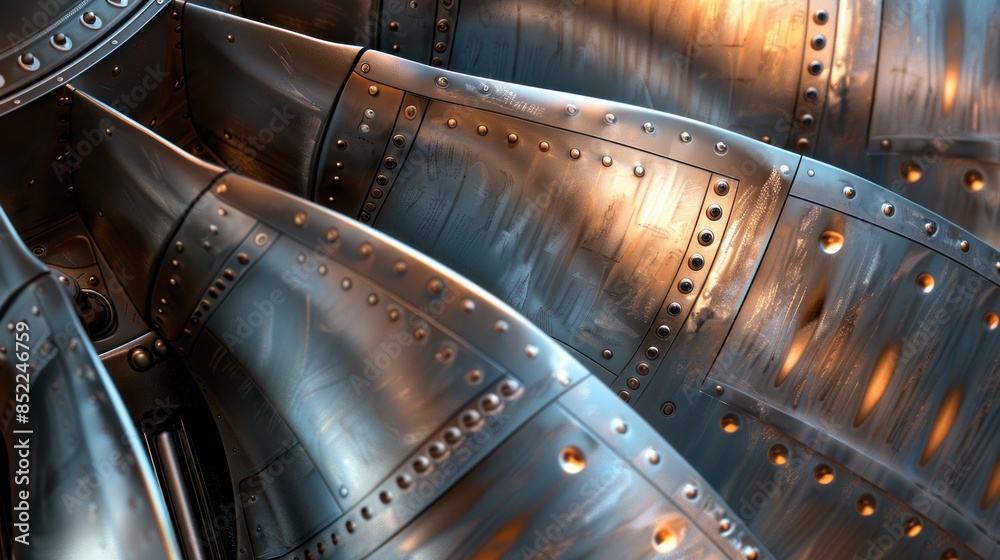 Close-up View of an Airplane Engine Blade
