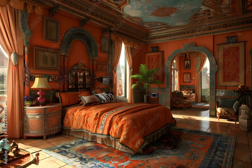 Obraz premium bedroom interior design middle eastern style