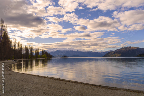 Landscape Scenery Lake Wanaka, South Island New Zealand; Sunset Time