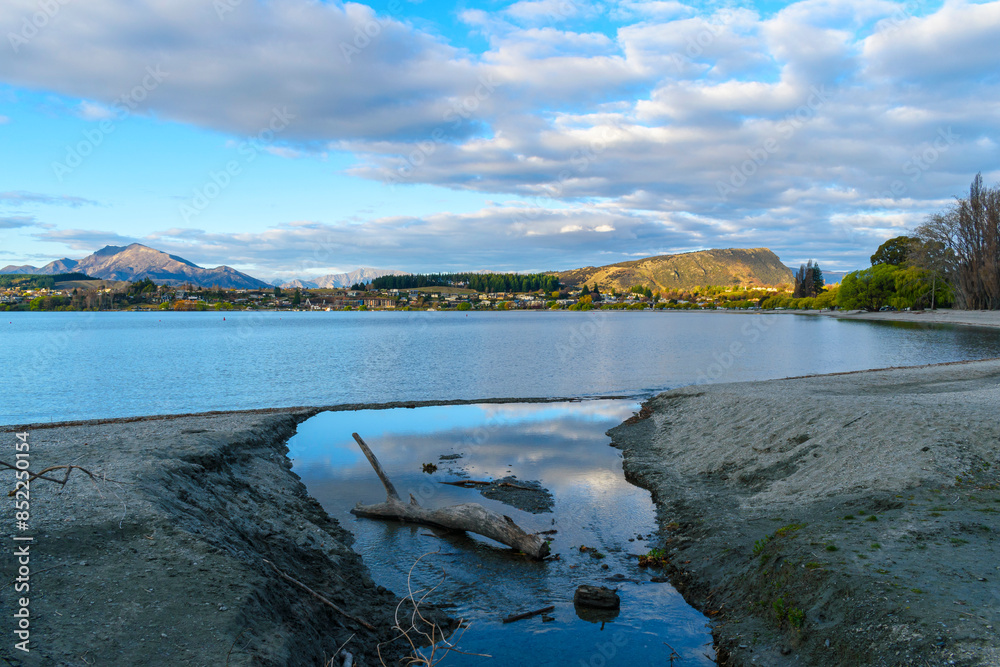 Landscape Scenery Lake Wanaka, South Island New Zealand; Sunset Time