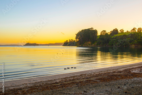 Obraz na płótnie Sunrise Time Scenery at Scandrett Beach Auckland New Zealand w salonie