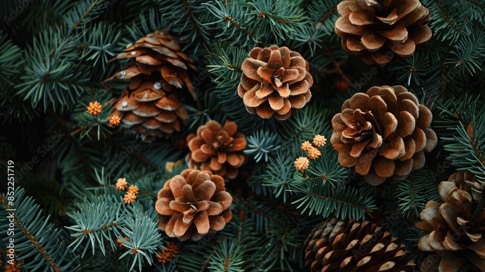 Close proximity of healing pine cones and balsam Close proximity of healing pine cones and balsam