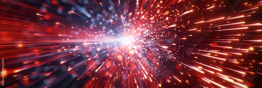 Abstract Red and White Light Explosion Abstract Red and White Light Explosion
