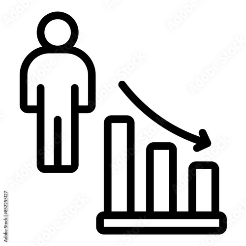Depopulation demographic data icon