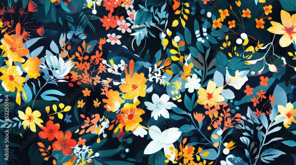 Abstract Floral Design for Greeting Card and Textile Print Abstract Floral Design for Greeting Card and Textile Print