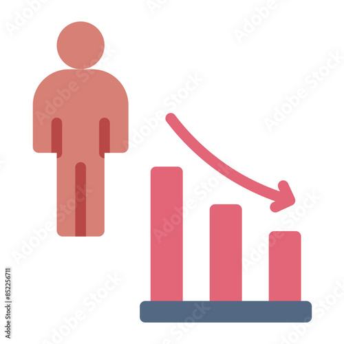 Depopulation demographic data icon