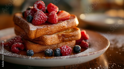 Wallpaper Mural Delicious French Toast with Fresh Berries and Powdered Sugar Torontodigital.ca