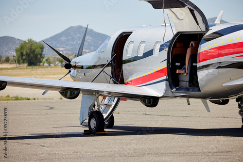 Small Airplane being serviced