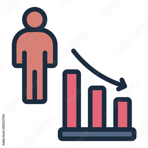 Depopulation demographic data icon