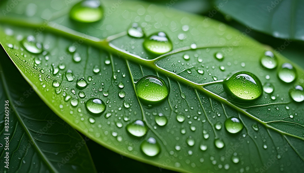 leaf with water drops leaf with water drops