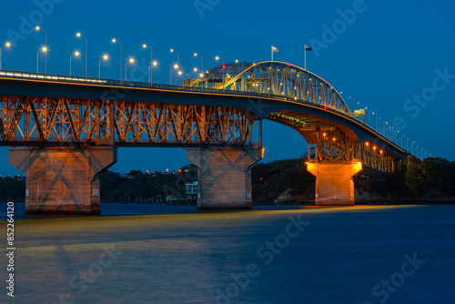 Harbour Bridge Auckland New Zealand - View from Waterfront photo