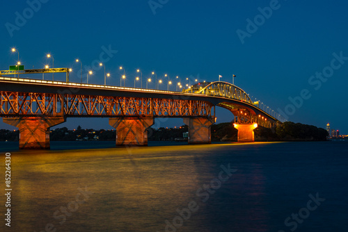 Harbour Bridge Auckland New Zealand - View from Waterfront photo