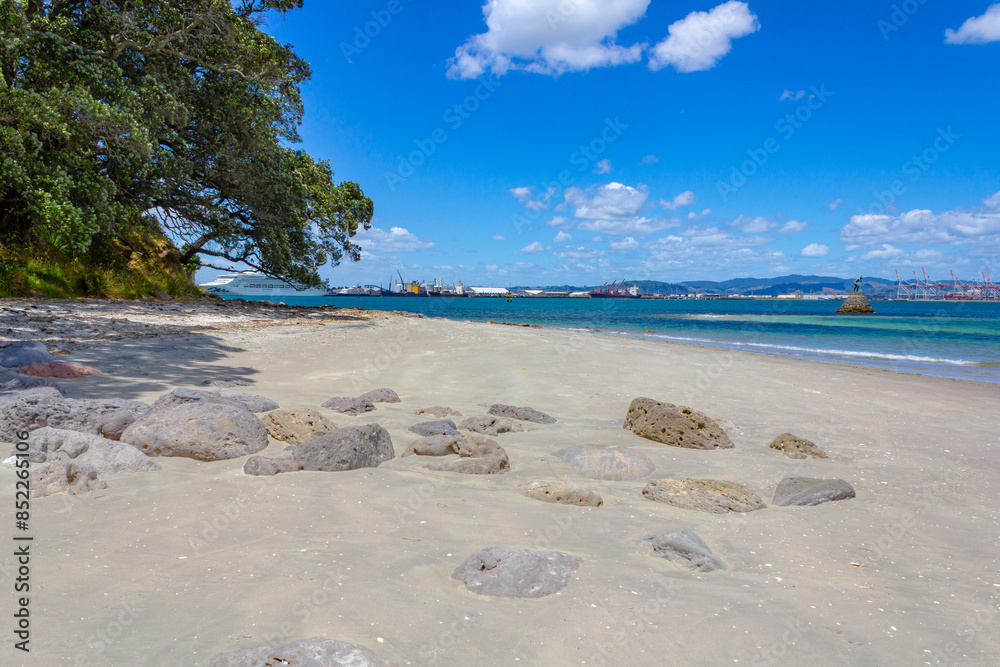 Sea Strait or Passage to Pilot Bay and Tauranga Port, Mount Maunganui Beach - New Zealand