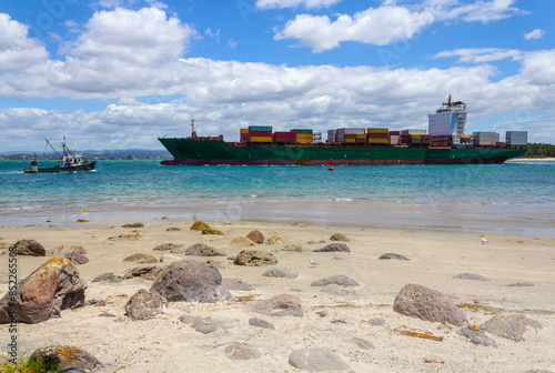Sea Strait or Passage to Pilot Bay and Tauranga Port, Mount Maunganui Beach - New Zealand