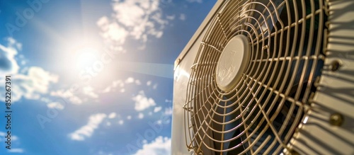 Wallpaper Mural Air Conditioner Fan Close-up Against a Sunny Sky Torontodigital.ca