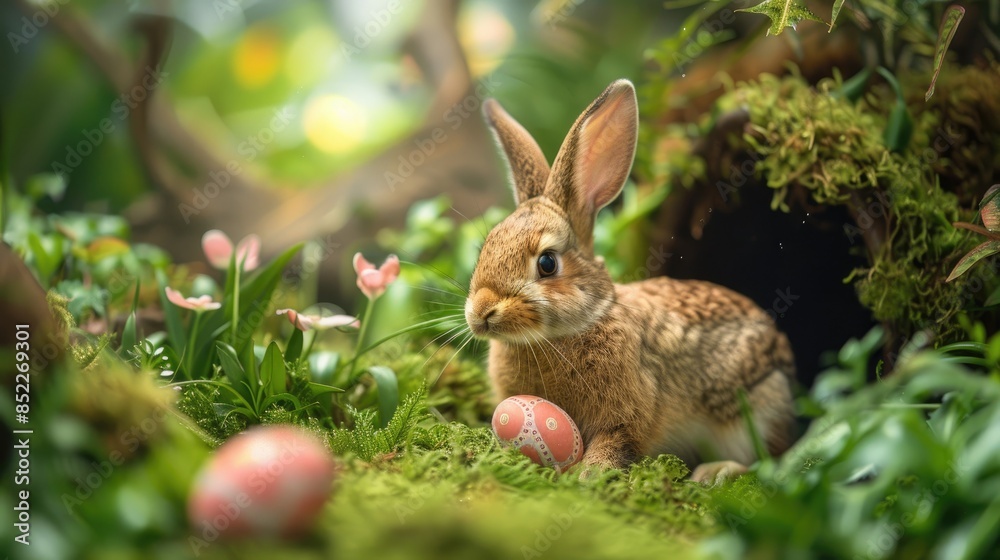 Easter Bunny in a natural garden Easter Bunny in a natural garden