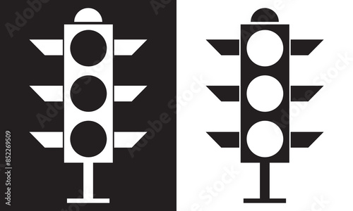 Traffic Light line icon.  isolated on white and black background. EPS 10
