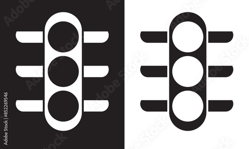 Traffic Light line icon.  isolated on white and black background. EPS 10