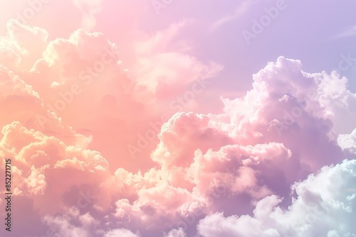 Cloud-like formations in a soothing pastel sky