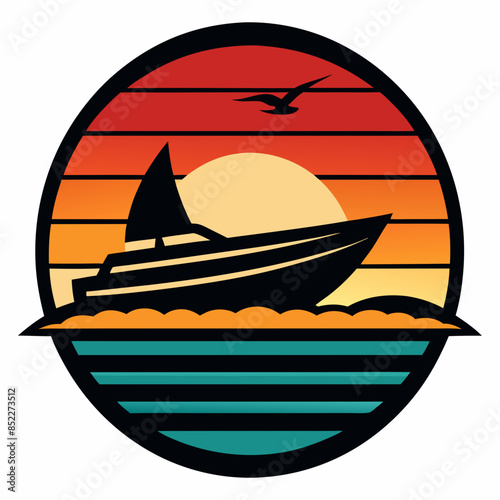 retro sunset vector artwork and svg